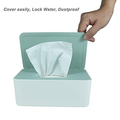 Diaper Wipes Dispenser, Tissue Storage Box Case, Wet Wipe Dispenser Holder with Lid for Home, Office, Cars (Green) - Image 3