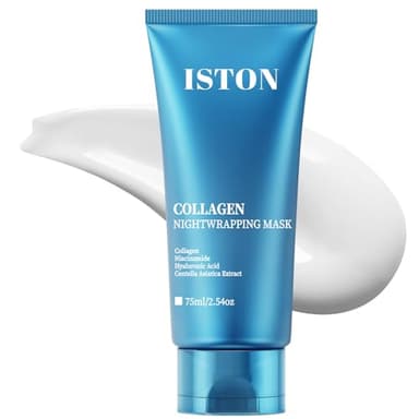 ISTON Collagen Night Wrapping Mask for Glass Skin - Elasticity& Hydration Boost,Reduces Dullness&Radiant Skin| Easy Peel-Off Collagen Face Mask Skin Care - Image 1