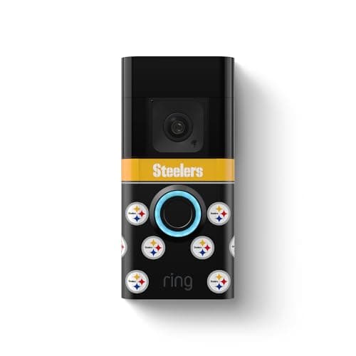 Ring Battery Doorbell Plus with All-New Official Limited-Edition NFL Faceplate | Pittsburgh Steelers - Image 1