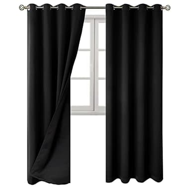 BGment Black Blackout Curtains 95 Inches Long 2 Panels Set for Living Room, Thermal Insulated 100% Light Blocking Curtains & Drapes, Grommet Soundproof Curtains for Bedroom Window, Each 52 Wide - Image 9