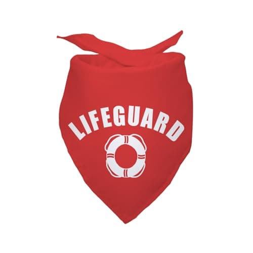 Lifeguard Dog Bandana Funny Cute Pet Dog Cat Bandana Red Dog Bandana Photo Prop Pet Scarf Decorations Accessories for Dog Lovers Owner Gift - Image 1