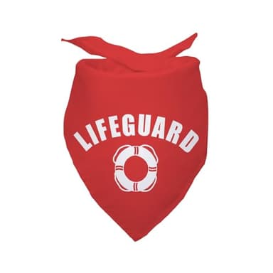 Lifeguard Dog Bandana Funny Cute Pet Dog Cat Bandana Red Dog Bandana Photo Prop Pet Scarf Decorations Accessories for Dog Lovers Owner Gift - Image 1