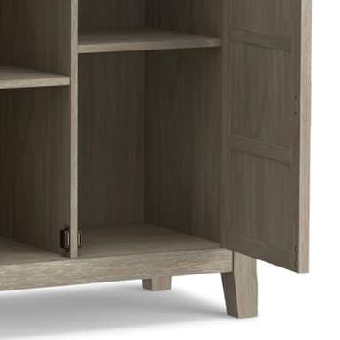 SIMPLIHOME Burlington SOLID WOOD 30 inch Wide Transitional Low Storage Cabinet in Distressed Grey for the Living Room, Entryway and Family Room - Image 9