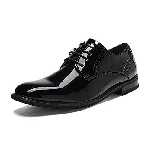 Bruno Marc Men's Classic Dress Oxfords Business Derby Shoes,PRINCEWIDE-16,Black PAT,10.5 W US - Image 1