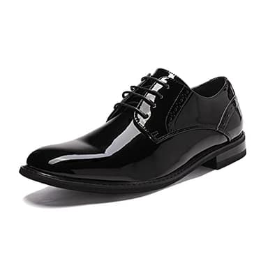 Bruno Marc Men's Classic Dress Oxfords Business Derby Shoes,PRINCEWIDE-16,Black PAT,10.5 W US - Image 1