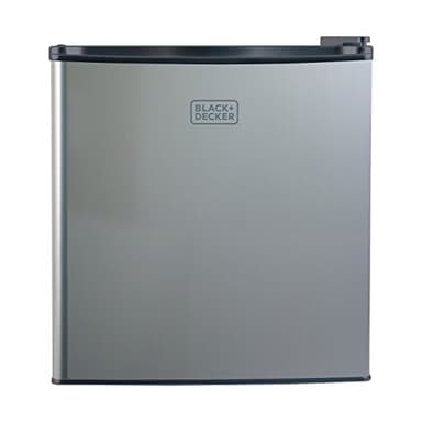 BLACK+DECKER 1.7 Cu. Ft. Compact Refrigerator, ENERGY STAR Certified, Single Door Mini Fridge with Chiller Compartment, Personal Fridge for Home or Dorm Room, R600a Refrigerant, BCRK17V,Stainless Look - Image 2