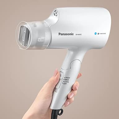 Panasonic nanoe Compact Hair Dryer with Oscillating Quick Dry Nozzle for Healthier-Looking Hair, Folding Blow Dryer for Travel and Home, 3 Airflow Hairdryer Settings - EH-NA2C-W (White) - Image 10
