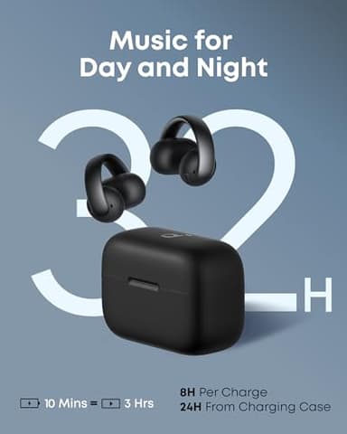 Soundcore AeroClip by Anker, Open-Ear Earbuds, Clip-On Headphones, Adaptive Comfort, Clear Calls with 4 Mics and AI, Stable Fit, 12mm Drivers for Powerful Bass, Hi-Res, Open-Ring Design (Renewed) - Image 6