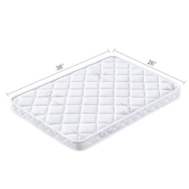 Pack and Play Mattress - 38" x 26"- Premium Knitted Fabric Playpen Mattresses, Safety Reinforced Play Yard Mattress - Fits for Graco & Baby Trend & Pamo Babe Playard, Firm Support and Comfort Foam - Image 3