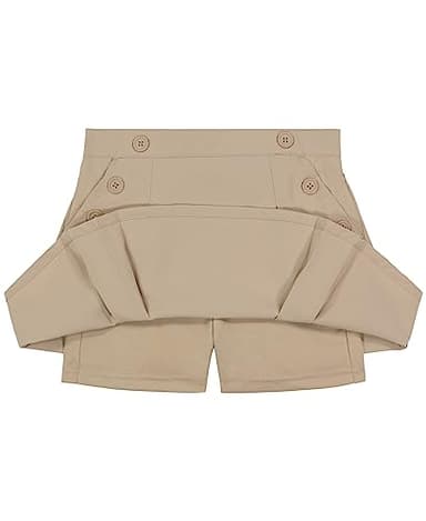Nautica Little Girls' School Uniform Stretch Poplin Scooter, Khaki, 6 - Image 3