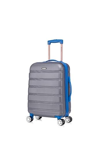 Rockland Melbourne Hardside Expandable Luggage with Spinner Wheels, Grey, 20"/14" 2pc Set - Image 9