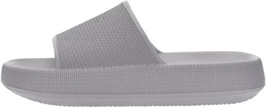 BRONAX Pillow Slippers for Women and Men | House Slides Shower Sandals | Cushioned Thick Sole 42-43 Grey - Image 2