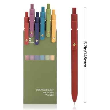 Ddaowanx Gel Pens, 6 Pcs 0.5mm Quick Dry Black Ink Pens Fine Point Smooth Writing Pens, Office Desk Accessories for Women(6 Pcs Vintage-Black Ink) - Image 2