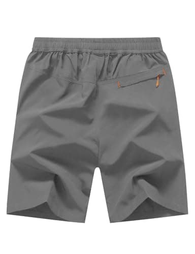 Rdruko Men's Hiking Shorts Quick Dry Lightweight Outdoor Workout Running Gym Shorts with Zipper Pockets(Iron Gray, US M) - Image 2