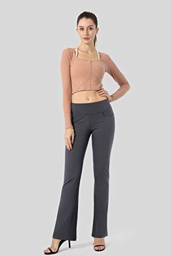 G Gradual Women's Yoga Pants with Pockets Flare Leggings High Waist Yoga Dress Pants Bootcut Casual Work, Grey, 3X-Large - Image 5