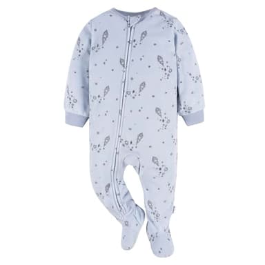 Gerber Baby Boy's Toddler Loose Fit Flame Resistant Fleece Footed Pajamas 2-Pack, Space, 6-9 Months - Image 3