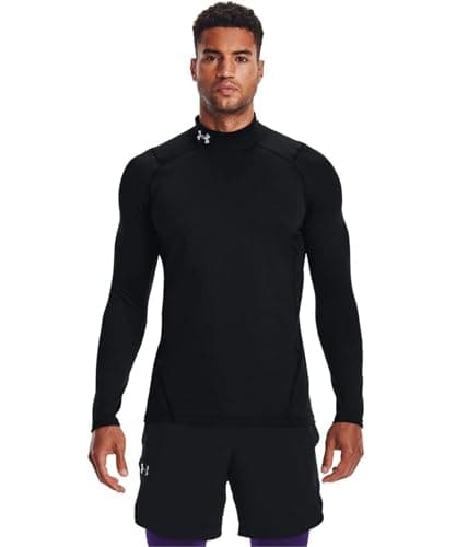 Under Armour Men's ColdGear Armour Fitted Mock, Black (001)/White, Medium - Image 1