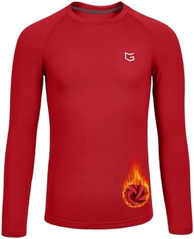 G Gradual Youth Boys Compression Thermal Shirt Long Sleeve Fleece Undershirt for Boy Football Baseball Soccer Base Layer - Image 3