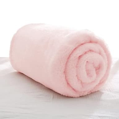 Exclusivo Mezcla Plush Fuzzy Fleece Throw Blanket, Super Soft, Fluffy and Warm Blankets for Couch, Bed, All Season Use (40x50 Inches, Light Pink) - Image 1