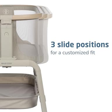 Maxi-Cosi Iora Baby Bassinets Bedside Sleeper, Portable Bassinet, Infant Bedside Sleeper Crib, Height Adjustable, Breathable Mesh, Large Storage Basket, Classic Oat - Image 5