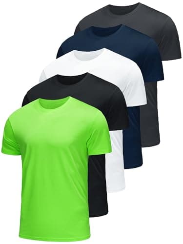 ANGEL CITIZ Mens Shirts Pack Moisture Wicking Shirts for Men Work Shirts Quick Dry 5P03-XL - Image 1