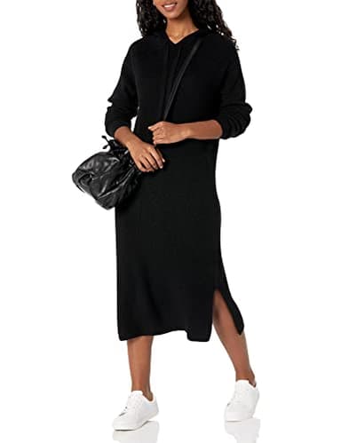 The Drop Women's Claudia Cuddle Hoodie Midi Dress, Black, M - Image 3