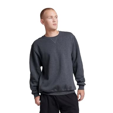 Russell Athletic Men's Dri-Power Crewneck Fleece Sweater, Black Heather, X-Large - Image 2
