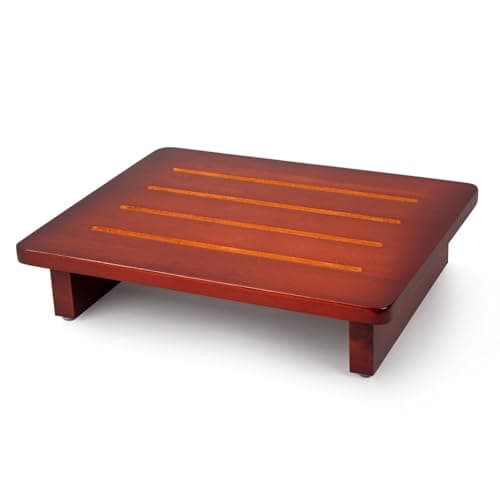 STRONGPAL Step Stool, 3.5" High Wooden Stool for Kitchen, Bedroom, Closet, 15.75" Wide, Anti-Slip Durable Design for Elderly and Adults, Versatile Step Ladder & Extra Seating - Image 1