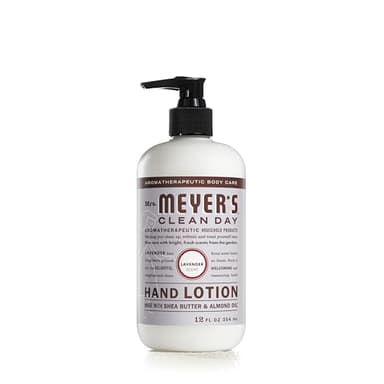 MRS. MEYER'S CLEAN DAY Hand Lotion for Dry Hands, Non-Greasy Moisturizer Made with Essential Oils, Lavender, 12 oz - Image 1