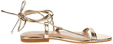 The Drop Women's Samantha Flat Strappy Lace-Up Sandal, Gold, 9.5 - Image 6