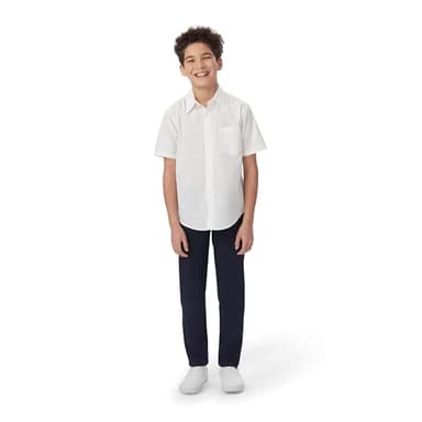 French Toast Boys' Short Sleeve Classic Poplin Dress Shirt (Standard & Husky), White, 20 - Image 4
