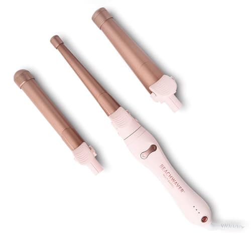 The Beachwaver Co. Multi Barrel Beachwaver - Pink Rosegold | Professional Ceramic Rotating Curling Iron w/ 3 Attachments | Adjustable Heat, Ergonomic Handle, Travel-Friendly | B-Series (BWIB3N11136) - Image 1