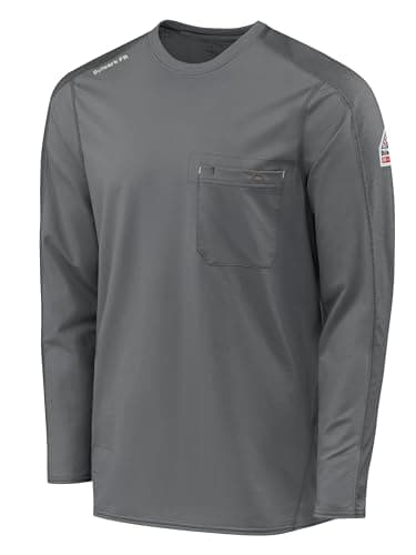 Bulwark FR Men's Flame Resistant Flex Knit Tee, Charcoal, Large - Image 3