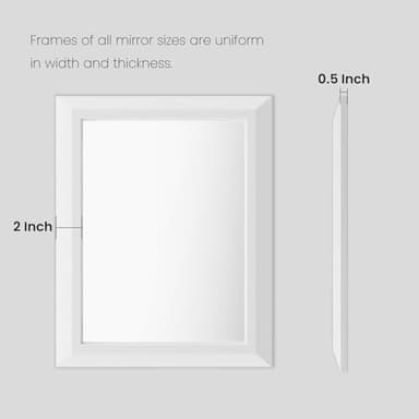 Amorho Bathroom Mirror, 36x32 Inch White Framed Bathroom Mirrors for Over Sink, Wall-Mounted Mirrors for Bedroom, Living Room, Entryway(Horizontal/Vertical - Image 6