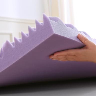 MUXHOMO 3 Inch 7-Zone Queen Mattress Topper, Egg Crate Foam Mattress Topper Queen Size for Back Pain, Lavender Cooling Gel Infused Bed Pad, CertiPUR-US and Oeko-TEX Certification (60"×80") - Image 8