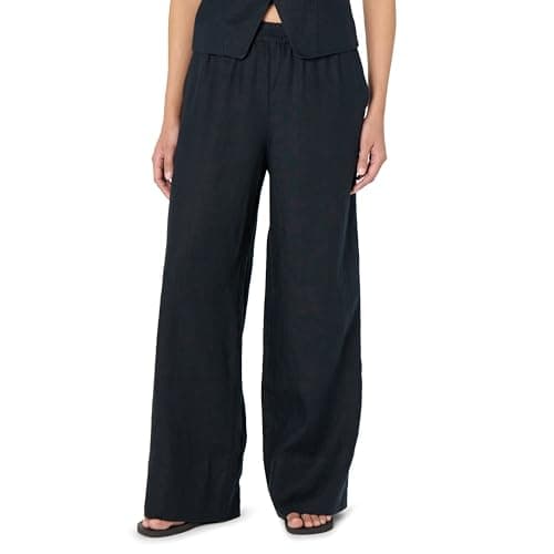 The Drop Women’s Bonni Pull On Linen Pant, Black, XS - Image 1