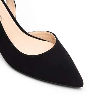 DREAM PAIRS Women's Kitten Heels Slingback Closed Pointed Toe Low Pumps Shoes Women Party Wedding Sexy Casual Dress Shoes,Size 11,Black-Nubuck,SDPU2454W - Image 5
