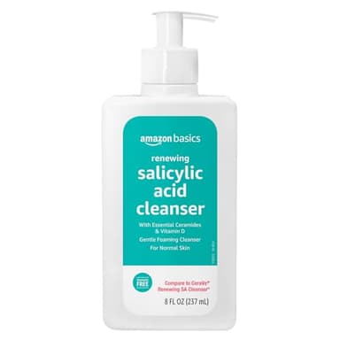 Amazon Basics Cleanser Face Wash - Renewing Salicylic Acid with Ceramides & Vitamin D, 8 fl oz, 1-Pack - Image 1