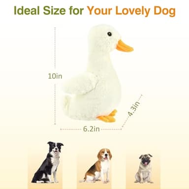 Pawaboo Squeak Plush Duck Dog Toy, Large 12'' Super Soft PlushStuffed Duck-Shaped Pet Toys, Crinkle Paper Rattle Pet Biting Training Chew Toys Non-Toxic Plush Doll for Pet Dogs, Light Yellow/Orange - Image 5