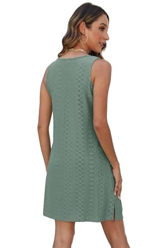 BKRIVE Summer Dresses for Women 2025 Trendy Casual Loose Sleeveless Dress Sundresses with Pockets Swimsuit Coverup Teal Green M - Image 5
