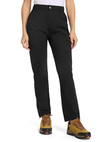 TBMPOY Women's Hiking Cargo Pants Lightweight Water Resistant Quick Dry Fishing Camping Travel Work Pant with 6 Pockets Black S - Image 5