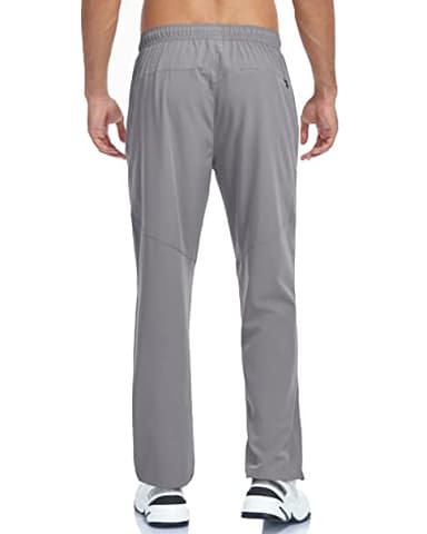 Mens Hiking Athletic Joggers Sweatpants Golf Running Pants Summer Lightweight Breathable Casual Outdoor Sports Quick Dry Fit Trousers with Zipper Pockets Lightgrey XL - Image 4