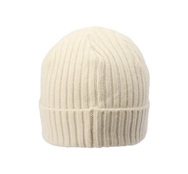 Timberland Men's Ribbed Watch Cap with Logo Plate, Cream, One Size - Image 2