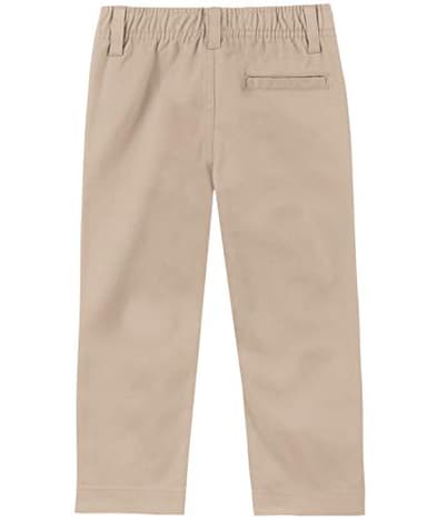 IZOD boys School Uniform Flat Front Twill Pants, Khaki Pull-on, 2T US - Image 2