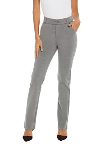 iChosy Women's Ease into Comfort Barely Bootcut Stretch Dress Pants Grey 6 Short - Image 3
