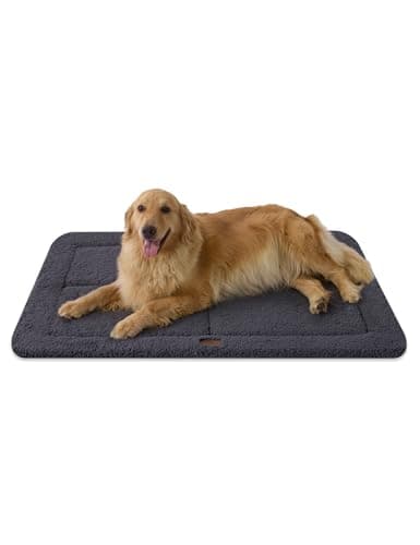 Joydeco Low Profile Dog Crate Mat Reversible Bed Pad, Washable Dog Pad Mat with Ultra Soft Fleece, Compact Design Kennel Beds Mats for Extra Large Medium Small Pets, 44" x 32" Dark Gray - Image 1