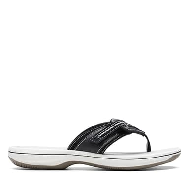 Clarks Women's Brinkley Jazz Flip Flop, Black Synthetic, 8 - Image 3