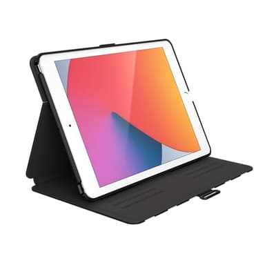 Speck Balance Folio Case for iPad 10.2 Inch (2019-2021) - Drop & Camera Protection, Slim Multi Range Stand, Apple Pencil Holder - Black/White Stripes - Image 3