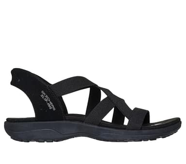 Skechers Women's Reggae Slim-Stretch Flex Hands Free Slip-ins Sandal, Black/Black, 8 - Image 4