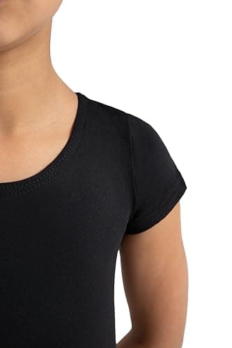 Capezio girls Team Basic Short Sleeve athletic leotards, Black, 4-5 US - Image 5